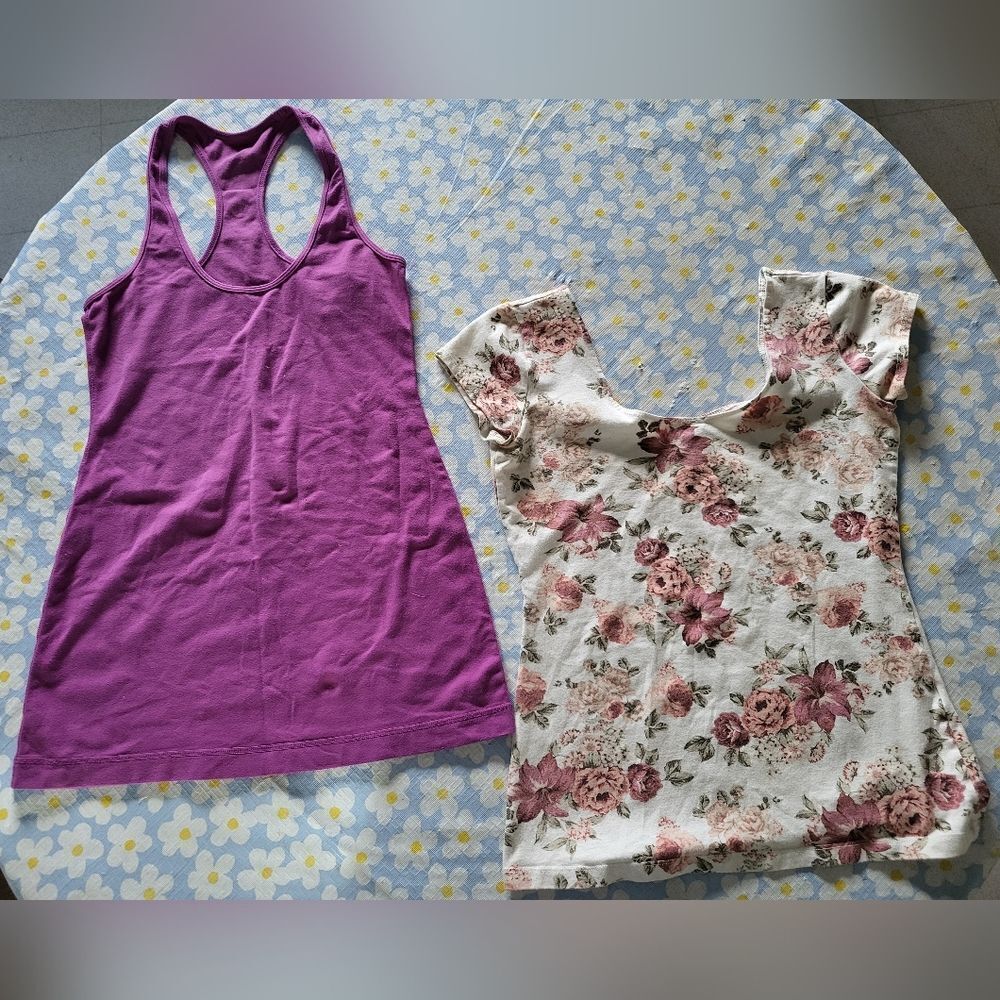 Women Tops Lululemon Size 6 Racerback Garage Med Scoopneck Floral